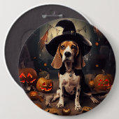 Beagle Pumpkins Halloween Beängstigend Button (Vorne & Hinten)
