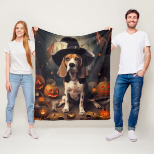 Beagle Pumpkins Halloween Beängstigend Fleecedecke