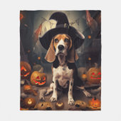 Beagle Pumpkins Halloween Beängstigend Fleecedecke (Vorderseite)