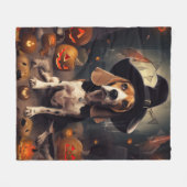 Beagle Pumpkins Halloween Beängstigend Fleecedecke (Vorderseite (Horizontal))