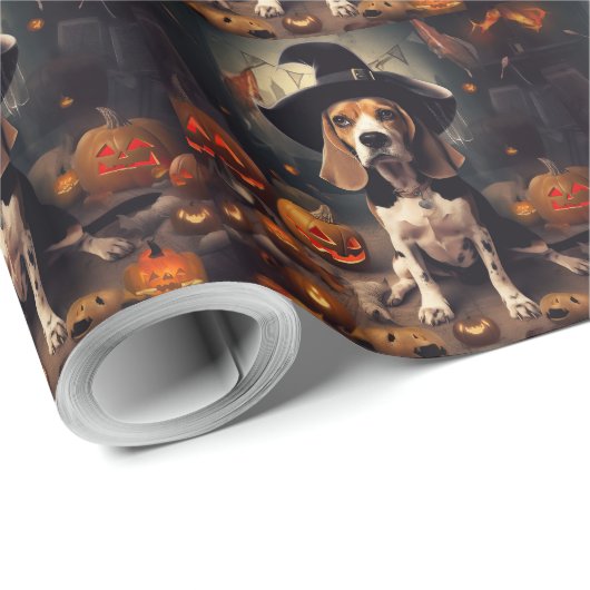 Beagle Pumpkins Halloween Beängstigend Geschenkpapier (Rolleneckpunkt)