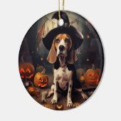 Beagle Pumpkins Halloween Beängstigend Keramik Ornament (Links)