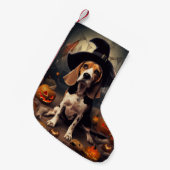 Beagle Pumpkins Halloween Beängstigend Kleiner Weihnachtsstrumpf (Vorderansicht (hängend))
