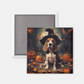Beagle Pumpkins Halloween Beängstigend Magnet (Vorderseite/Rückseite)