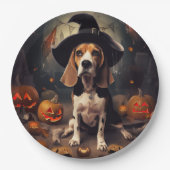 Beagle Pumpkins Halloween Beängstigend Pappteller (Vorderseite)