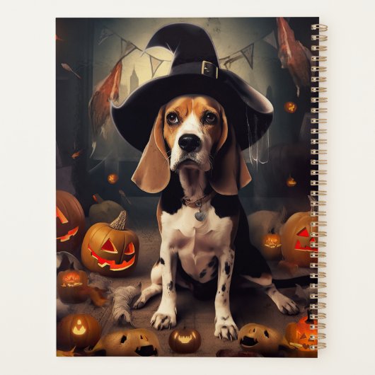 Beagle Pumpkins Halloween Beängstigend Planer (Rückseite)