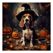 Beagle Pumpkins Halloween Beängstigend Poster (Vorderseite)