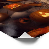 Beagle Pumpkins Halloween Beängstigend Poster (Ecke)