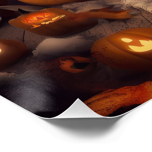 Beagle Pumpkins Halloween Beängstigend Poster (Ecke)