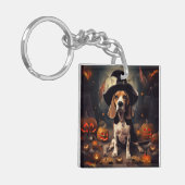 Beagle Pumpkins Halloween Beängstigend Schlüsselanhänger (Vorderseite links)