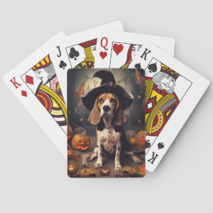 Beagle Pumpkins Halloween Beängstigend Spielkarten