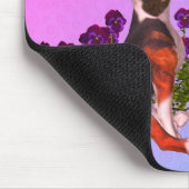 Beagle Puppy Butterfets Stiefmütterchen Mousepad (Ecke)