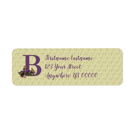 Beagle Puppy Butterfly Monogram, erste B-Adresse (Vorne)