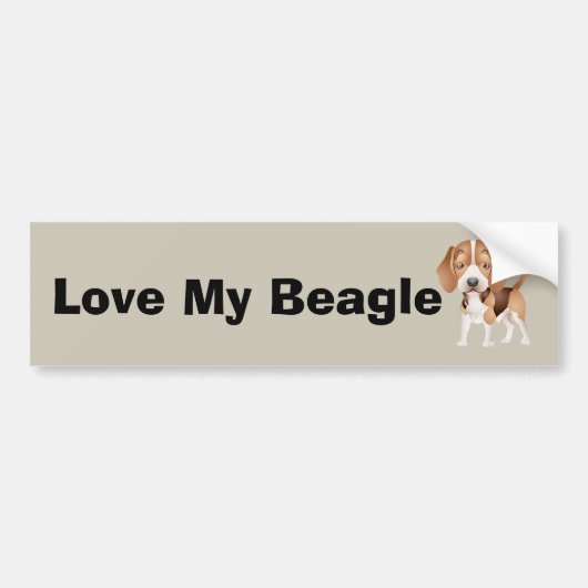 Beagle Puppy Cartoon Autoaufkleber (Vorne)