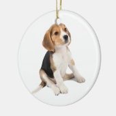 Beagle Puppy Keramikornament (Links)