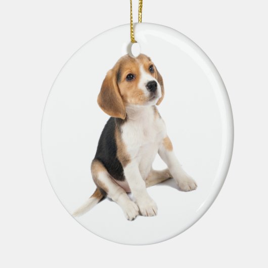 Beagle Puppy Keramikornament (Links)