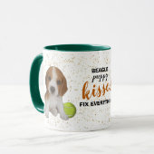 Beagle Puppy Kisses Fix Alles Tasse reparieren (Vorderseite Links)