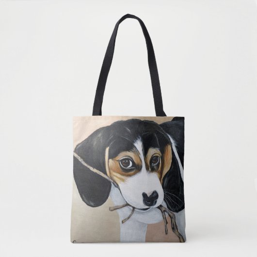 Beagle Puppy Painting Tasche (Vorderseite)