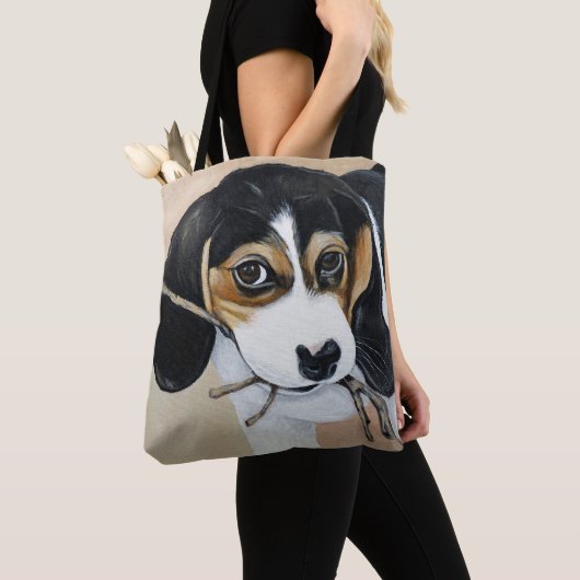 Beagle Puppy Painting Tasche (Von Nahem)