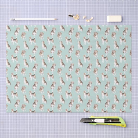 Beagle Puppy Pattern Seidenpapier (Handwerk)