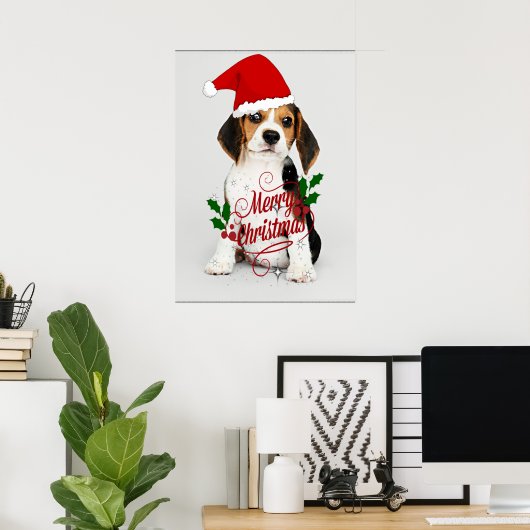 Beagle Puppy Santa Poster (Heimbüro)