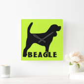 Beagle Quadratische Wanduhr (Zuhause)