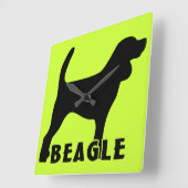 Beagle Quadratische Wanduhr (Winkel)