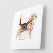 Beagle Quadratische Wanduhr (Winkel)