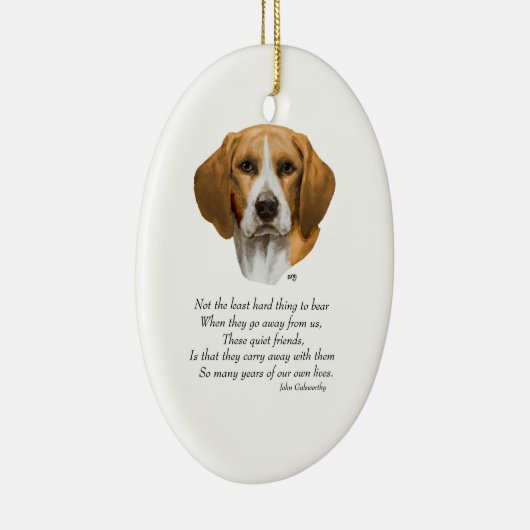 Beagle Rainbow Bridge Keramikornament (Rechts)