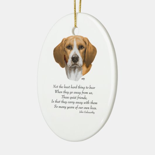 Beagle Rainbow Bridge Keramikornament (Links)