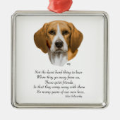 Beagle Rainbow Bridge Silbernes Ornament (Vorne)