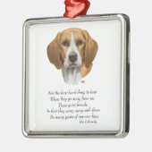 Beagle Rainbow Bridge Silbernes Ornament (Links)
