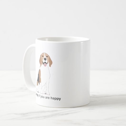 Beagle Rasse Hund mit offenem Mund Kaffeetasse (Vorderseite Links)