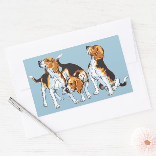 Beagle Rechteckiger Aufkleber (Umschlag)
