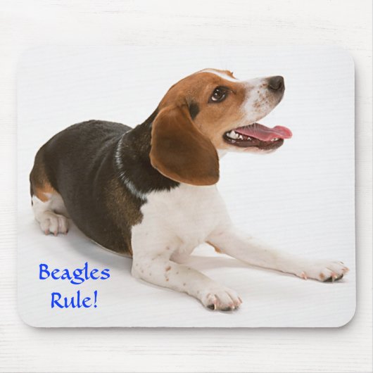 Beagle regieren glücklichen Beagle Mousepad (Vorne)