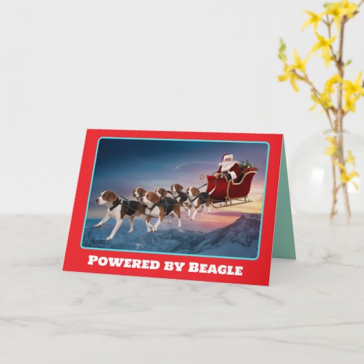Beagle Reindeer Karte (Gelbe Blume)