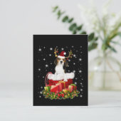 Beagle Reindeer präsentiert Weihnachtsgeschenk Dankeskarte (Stehend Vorderseite)