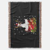 Beagle Reindeer präsentiert Weihnachtsgeschenk Decke (Vorderseite Vertikal)