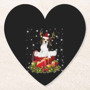 Beagle Reindeer präsentiert Weihnachtsgeschenk Untersetzer