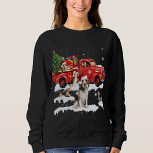 Beagle Reiten Red Truck Frohe Weihnachten Weihnach Sweatshirt