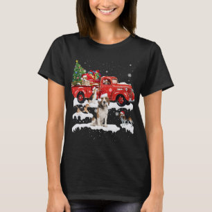 Beagle Reiten Red Truck Frohe Weihnachten Weihnach T-Shirt
