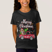 Beagle Retriever Rides Red Truck Weihnachten Pajam T-Shirt (Vorderseite)
