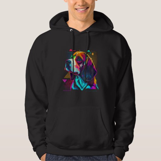 Beagle Retro Design Hoodie (Vorderseite)