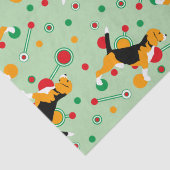Beagle Retro-Farben Muster Seidenpapier (Detail)