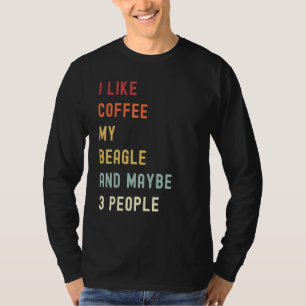 Beagle Retro Hund und Kaffee T-Shirt