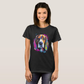 Beagle Retro Rainbow Splashes Design T-Shirt (Vorne ganz)