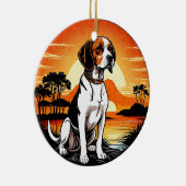 Beagle Retro Sunset Hund Lover Keramik Ornament (Rechts)