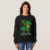 Beagle Riding Dinosaur Patricks Day Shamrock Sweatshirt (Vorne ganz)