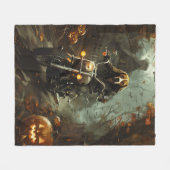 Beagle Riding Motorrad Halloween Beängstigend Fleecedecke (Vorderseite (Horizontal))