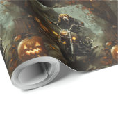 Beagle Riding Motorrad Halloween Beängstigend Geschenkpapier (Rolleneckpunkt)